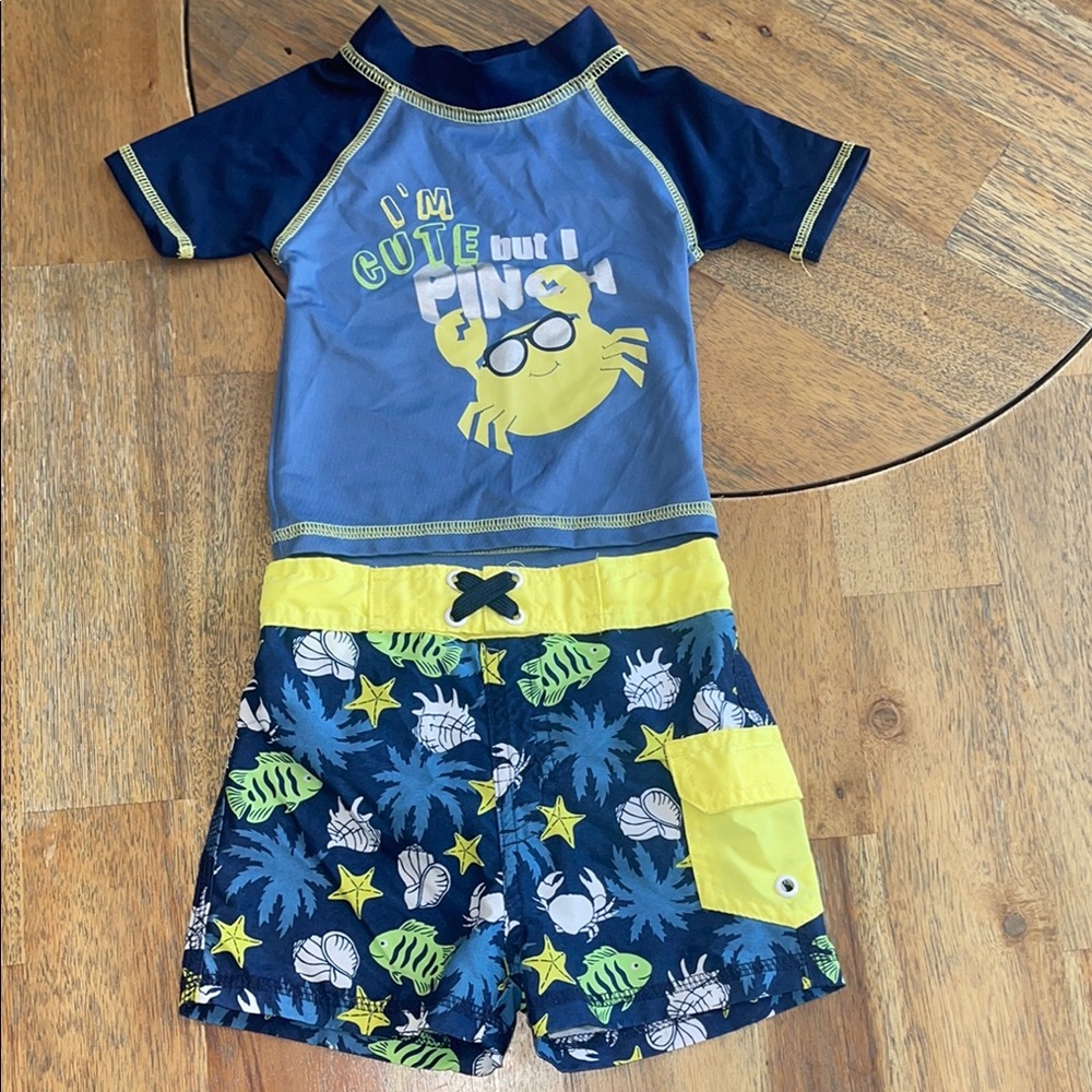 Matching Rash Guard and Trunks Set